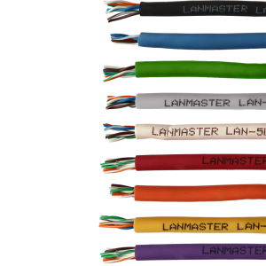 LANMASTER UTP cord cable, 4x2, cat. 5E, 350 MHz, LSZH, 305 m